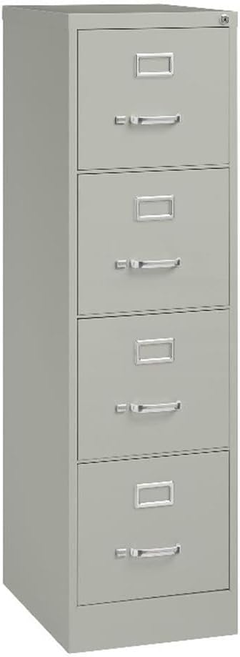 Scranton & Co 4 Drawer Metal Vertical File Cabinet with Lock, 22" Deep, Letter Size, Home/Office, Preassembled, Commercial Grade, Black Finish