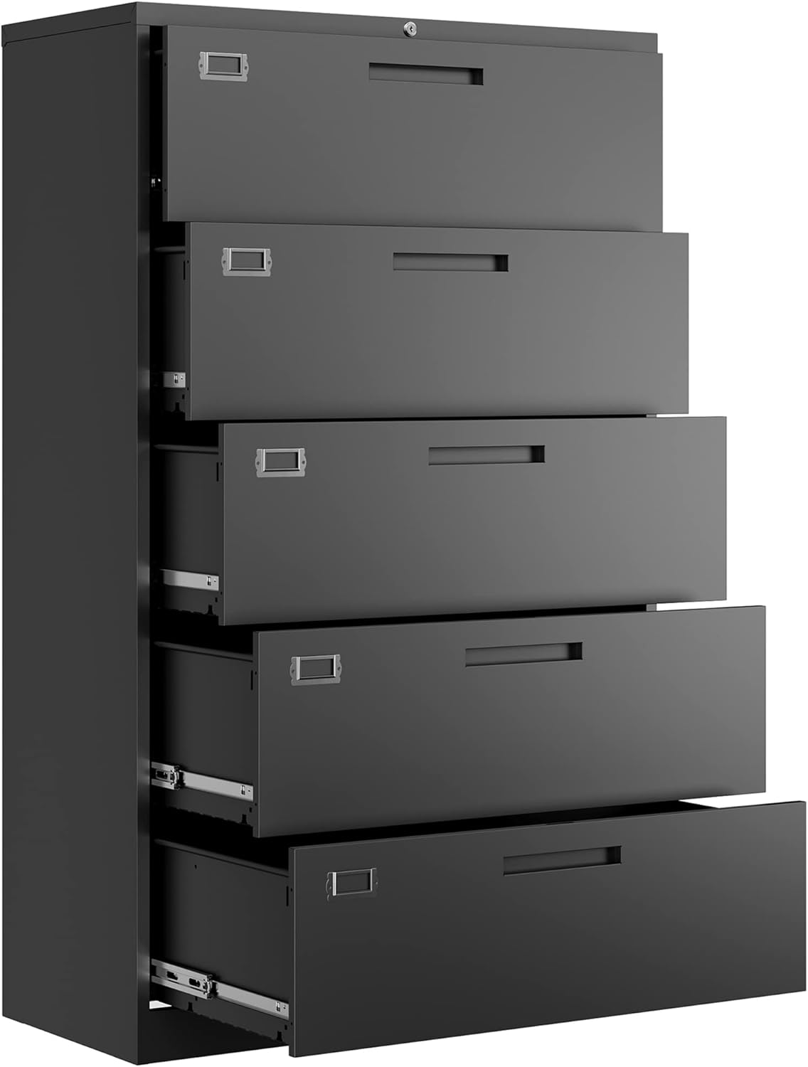 Letaya Lateral 3 Drawer File Cabinets with Lock, Metal Filing Storage Vertical Cabinets,Home Office Furniture for Organization Hanging Letter/Legal/F4/A4(Black)