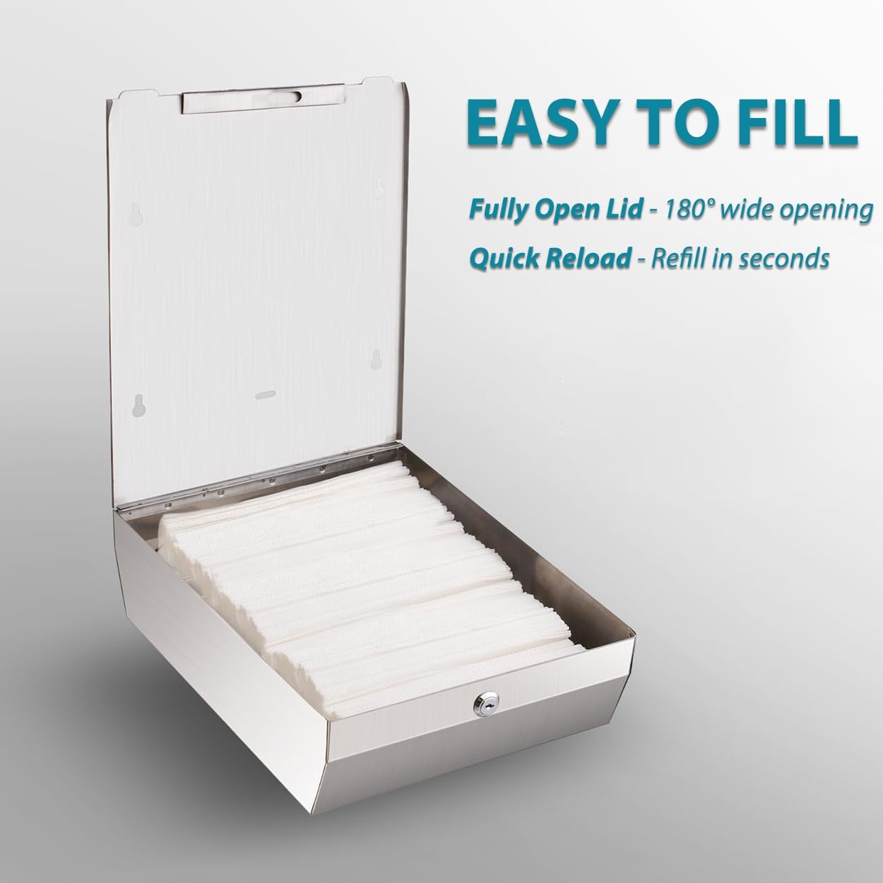 2 Paper Towel Dispenser Wall-Mount - Brushed Stainless Steel Commercial Paper Towel Holder with Lock, Large Capacity 400 Multifold/420 C/Z Fold Towels