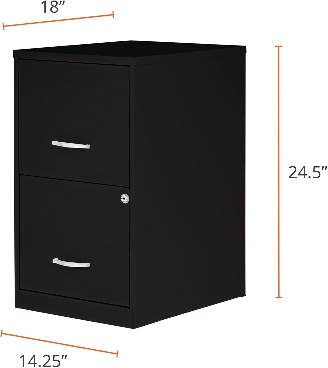 2 Drawer Locking Filing Cabinet | Pre-Assembled Steel Construction | Space-Saving Design is Perfect for Home and Small Office | Letter-Size | Assembled in North America