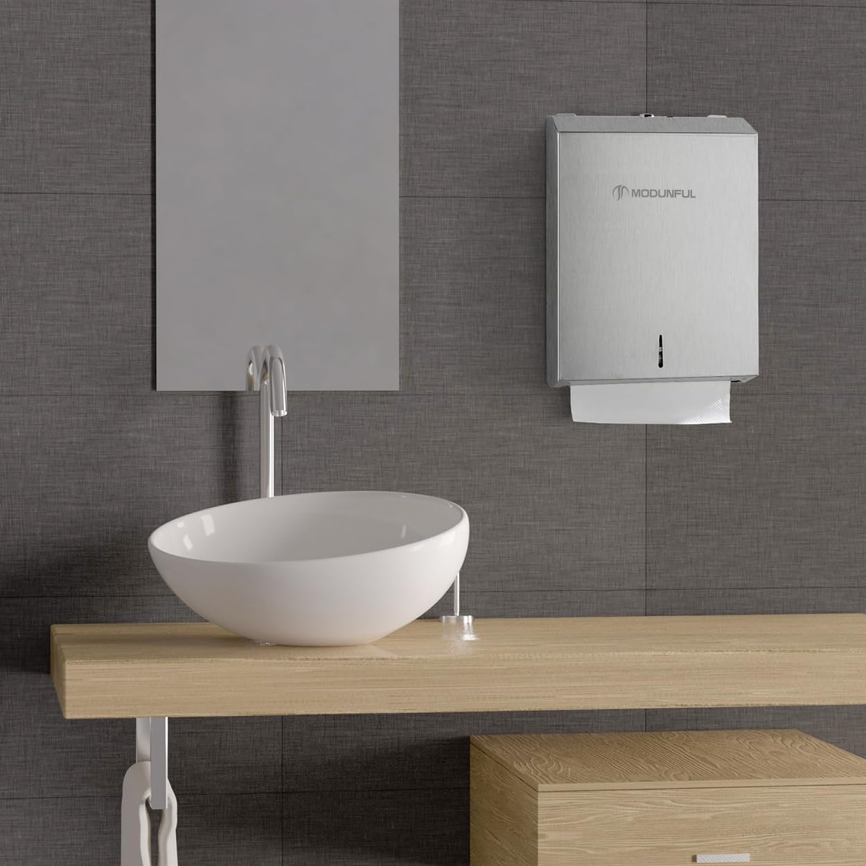 2 Paper Towel Dispenser Wall-Mount - Brushed Stainless Steel Commercial Paper Towel Holder with Lock, Large Capacity 400 Multifold/420 C/Z Fold Towels