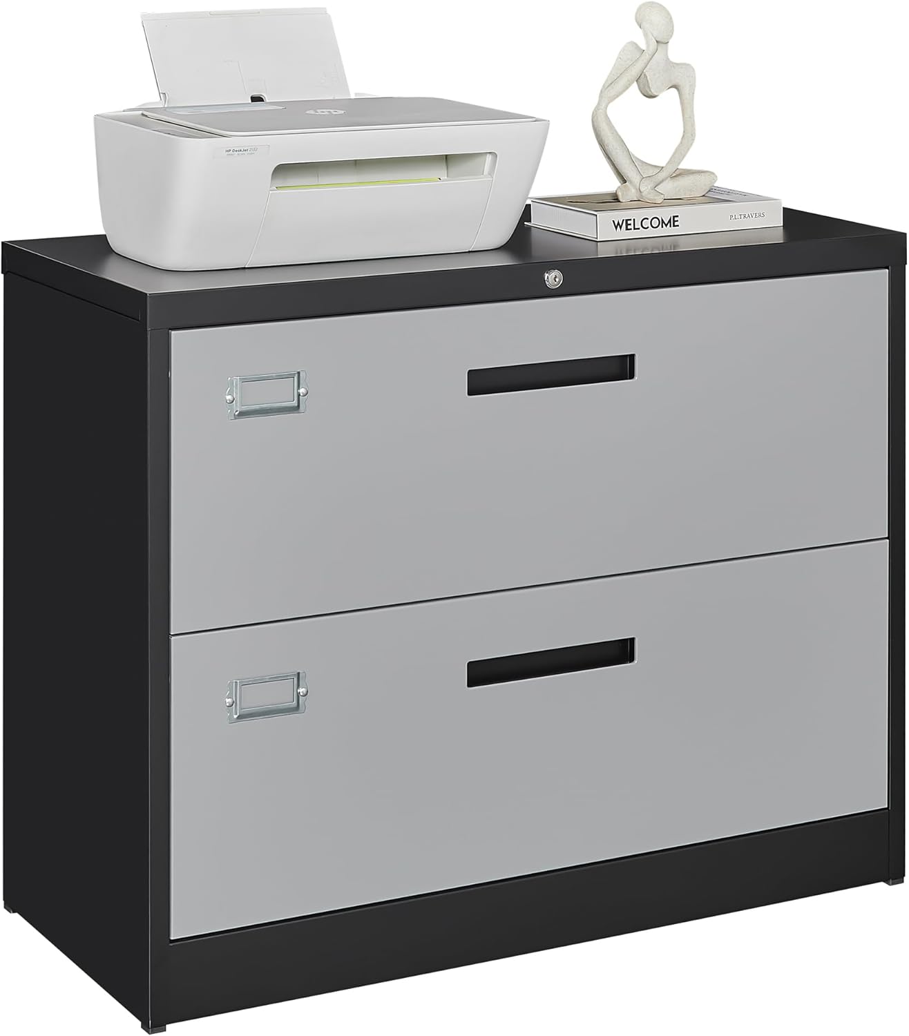 Letaya Lateral 3 Drawer File Cabinets with Lock, Metal Filing Storage Vertical Cabinets,Home Office Furniture for Organization Hanging Letter/Legal/F4/A4(Black)