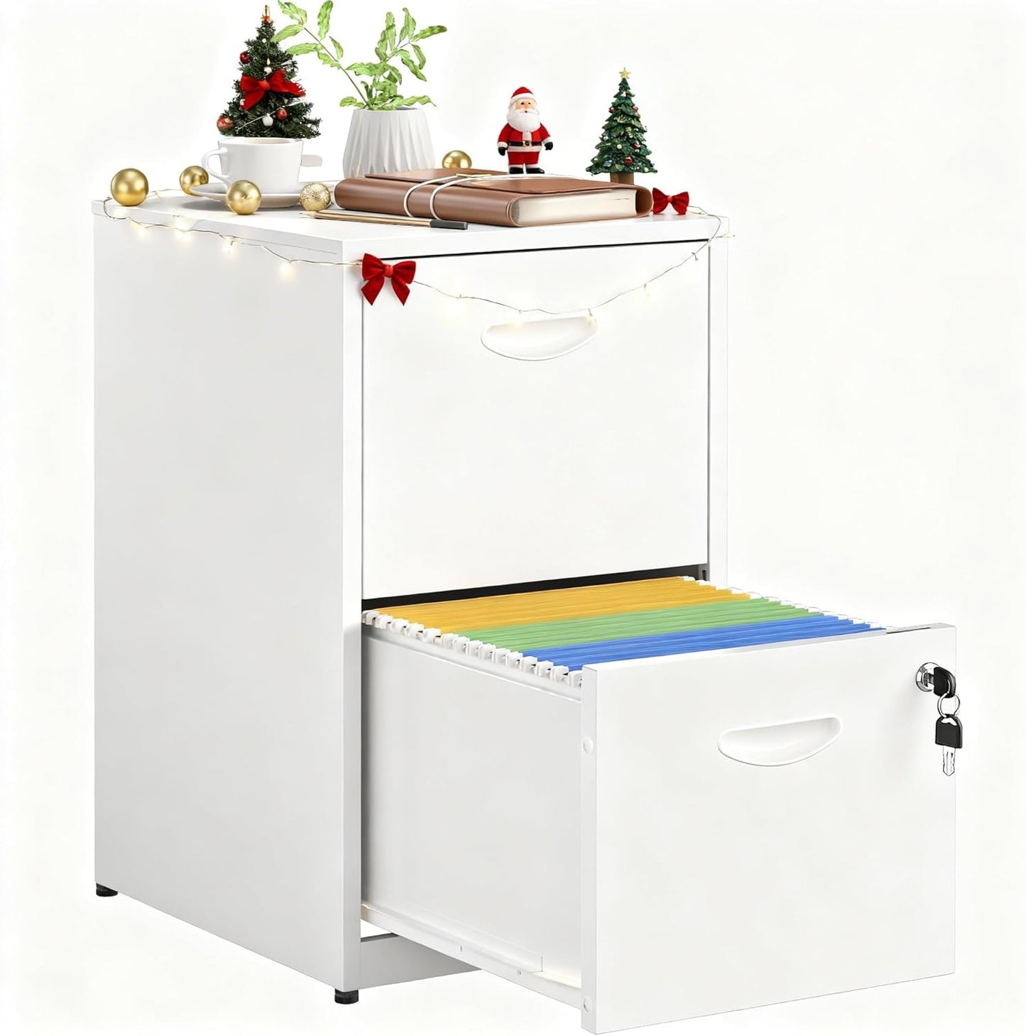 2 Drawer File Cabinets,Metal Office File Cabinet with Lock,Black Filing Cabinets for Home Office,Vertical Modern File Cabinet Office Two Drawers for Hanging Letter,Assembly Required